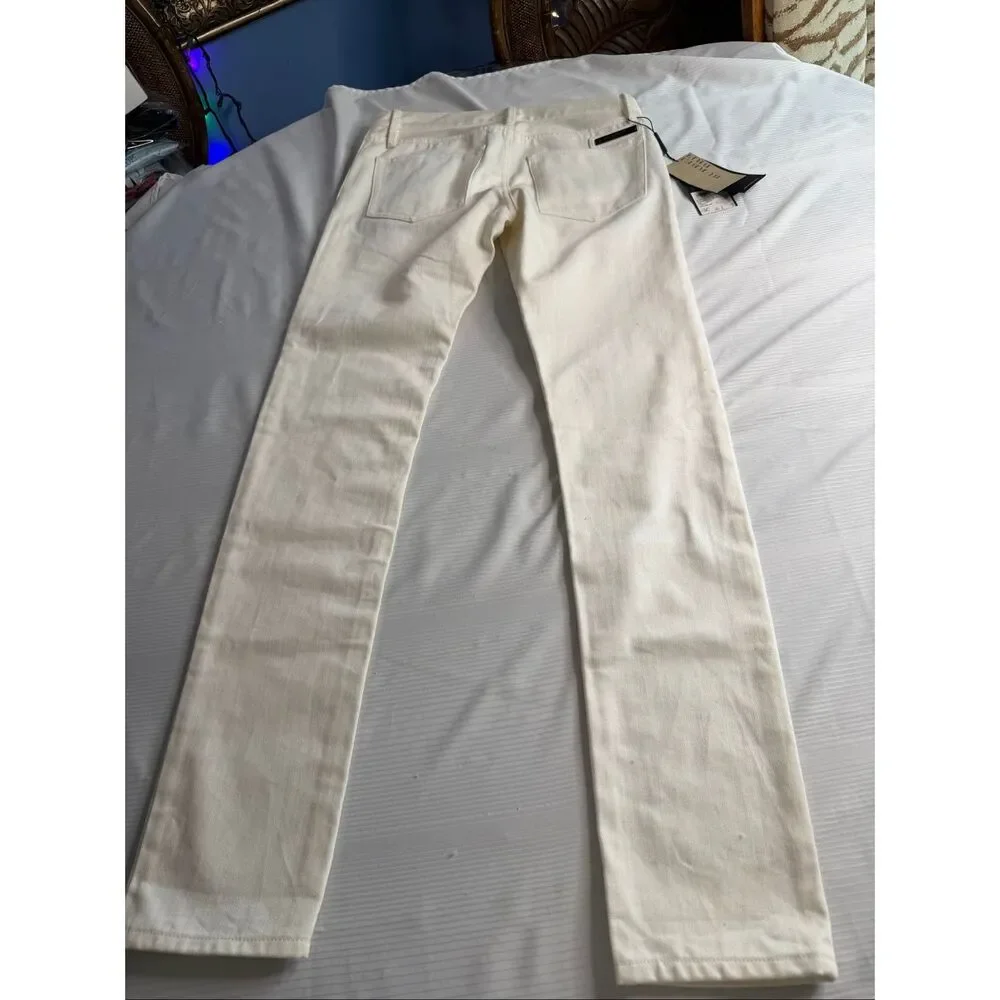NWT Burberry Brit Shoreditch Skinny Leg White Denim Jeans Size 28 X 32 New
